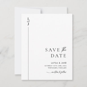 Minimal Black and White Photo Save The Date