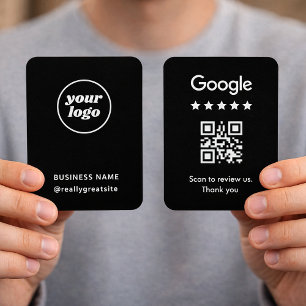 Minimal Black and White QR Review Branding Design