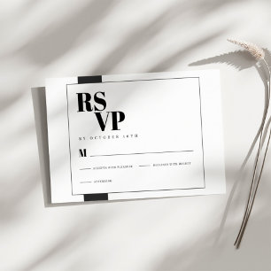 Minimal Black and White RSVP Card
