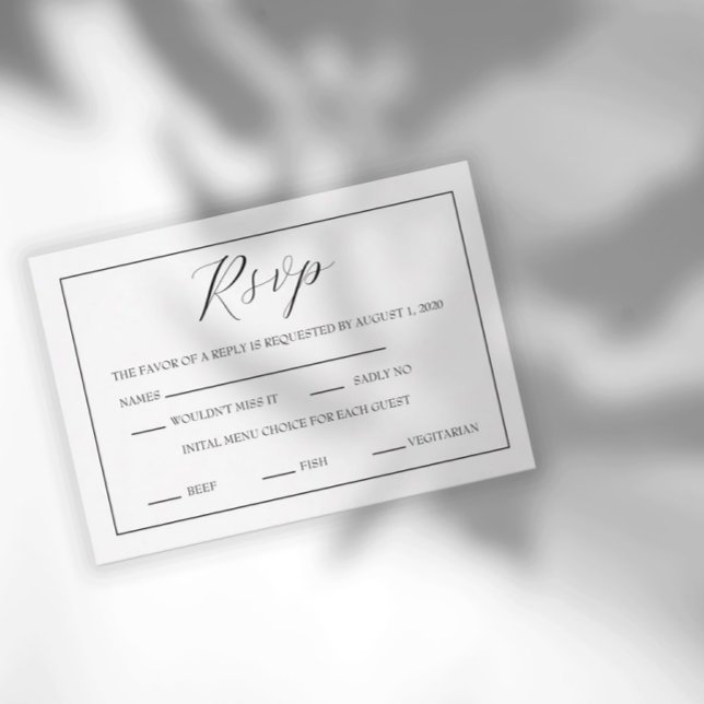 Minimal Black and White Script RSVP (Creator Uploaded)