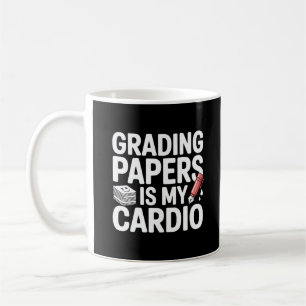 Minimal Black and White Teacher Grading Quote Mug