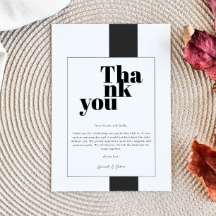 Minimal Black and White  Thank You Card