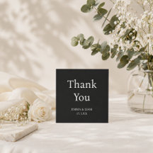Minimal Black and white Thankyou card