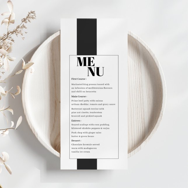 Minimal Black and White Wedding Menu (Creator Uploaded)