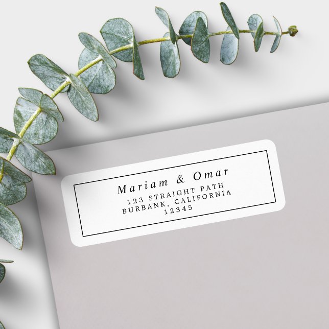 Minimal Black and White Wedding Return Address    (Creator Uploaded)