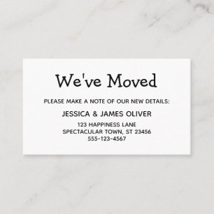 Minimal Black and White "We've Moved" Card