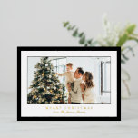 Minimal Black Border Photo Elegant Christmas Foil Holiday Card<br><div class="desc">Elegant foil Christmas card featuring a simple and modern design with your favourite photo along with a border and the editable greeting "Merry Christmas".</div>