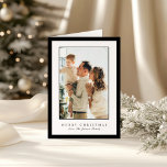 Minimal Black Border Photo Elegant Christmas Holiday Card<br><div class="desc">Elegant Christmas card featuring a simple and modern design with your favorite photo along with a border and the editable greeting "Merry Christmas".</div>