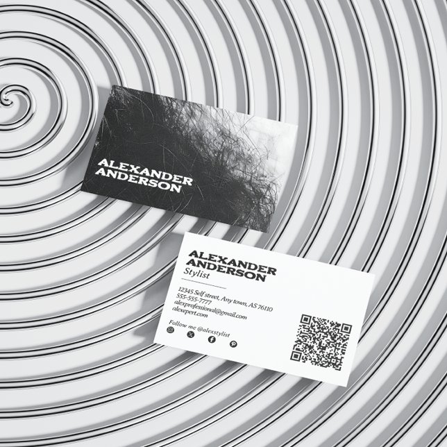 Minimal Black Charcoal Scribble Professional Business Card (Minimal Black Charcoal Scribble Professional Business Card)