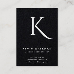 Minimal Black Colour Monogram Stylish Business Card