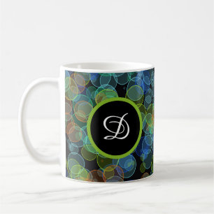 minimal black elegant stylish colourful polka dots coffee mug