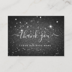 Minimal Black Glitter Thank You For Order Insert