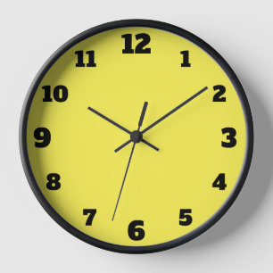 Minimal Black Large Numbers   Minimal Lemon Yellow Clock