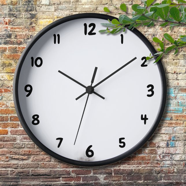 Minimal Black Large Numbers Minimal White Clock (Creator Uploaded)
