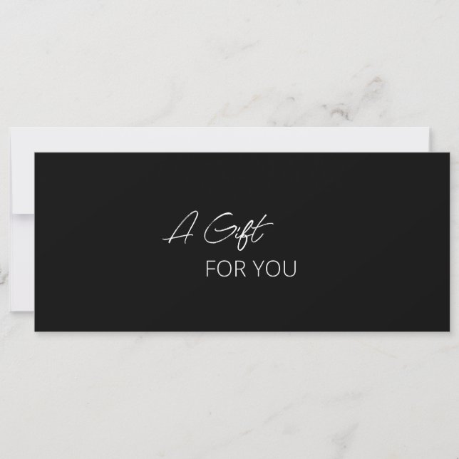Minimal Black Modern Business Gift Certificate (Front)
