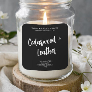 Minimal Black Modern Candle Product Label