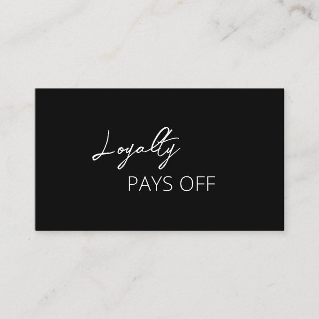 Minimal Black Modern Loyalty Card (Front)