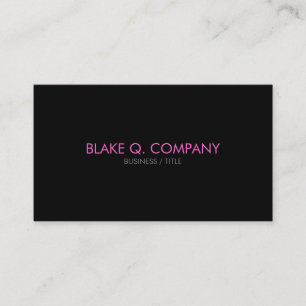 Minimal Black & Pink Professional Business Card