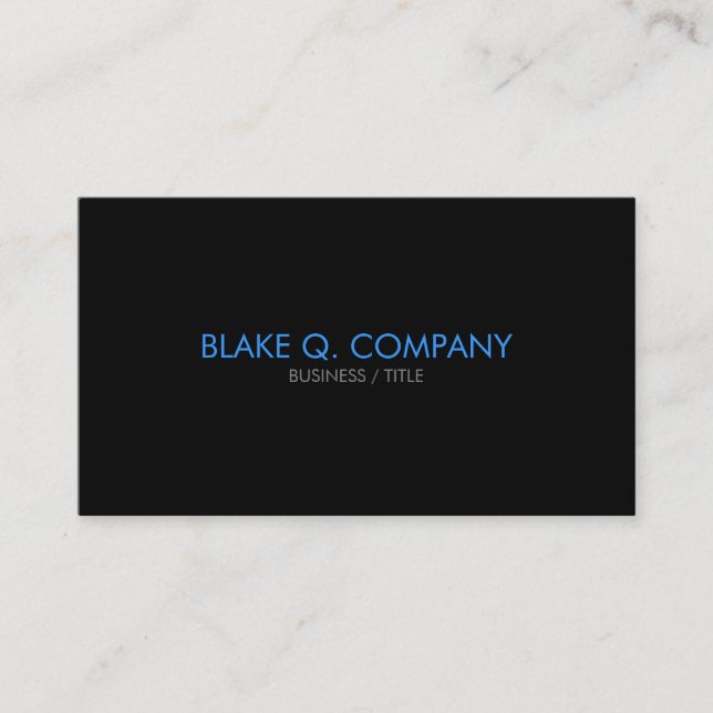 Minimal Black Professional Business Card (Front)