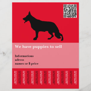 Minimal black red Shepherd Dog personalised Flyer