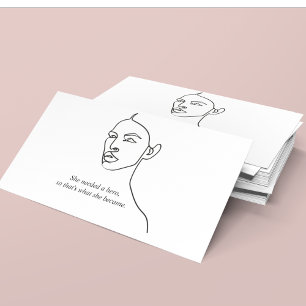 Minimal Black She Became A Hero Inspiration Girl  Business Card