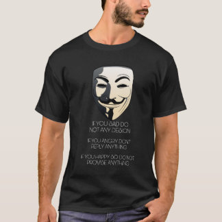 Minimal black t-shirt with anonymous mask 