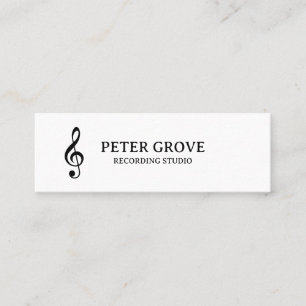 Minimal.  Black treble clef on white background Mini Business Card