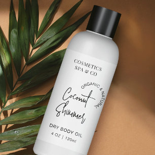 Minimal Black White 4 OZ Cosmetic Bottle Label