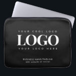 Minimal Black & White Business Company Custom Logo Laptop Sleeve<br><div class="desc">This elegant laptop sleeve would be great for your business/promotional needs. Easily add the desired logo & text by clicking on the "personalise" option.</div>