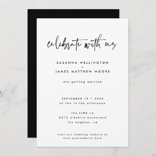 Minimal Black White Calligraphy Script Wedding Invitation
