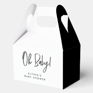 Minimal Black white CHIC Baby shower Thank you Favour Box