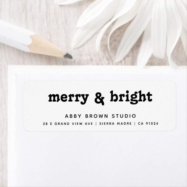 Minimal Black White Christmas Greetings Address (Insitu)