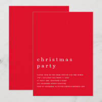 Minimal Black White Christmas Party Red