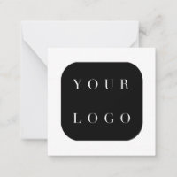 Minimal Black White Company Brand Logo Thank You