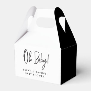 Minimal Black white Couple Baby shower Thank you Favour Box