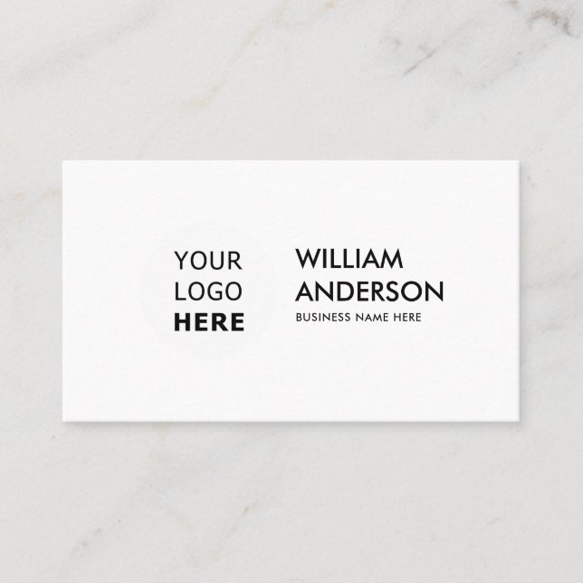 Minimal Black & White Custom Logo Modern corporate Business Card (Front)