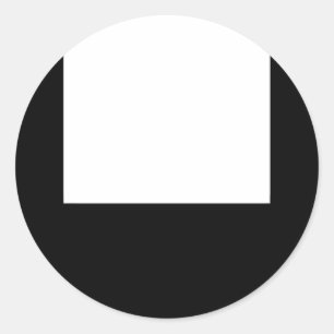 Minimal Black White Design Frame Round Sticker
