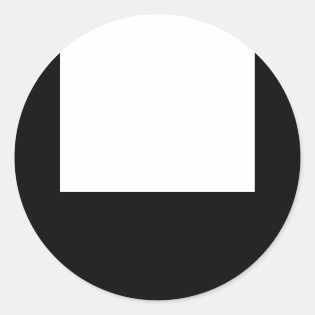 Minimal Black White Design Frame Round Sticker (Front)
