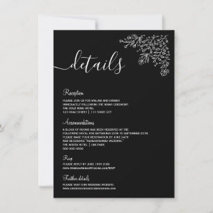 Minimal Black & White Floral Islamic Nikah Details Invitation
