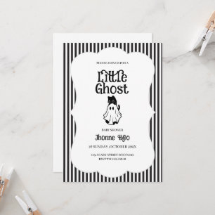 Minimal Black & White Ghost Baby Shower Invitation