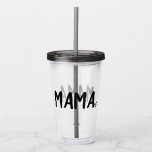 Minimal Black White Heart Minimalist Plain Simple Acrylic Tumbler