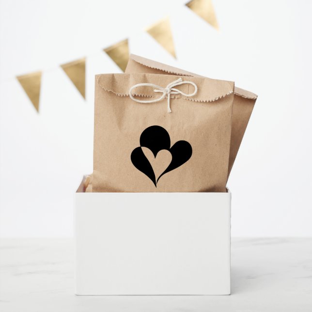  Minimal Black & White Heart Modern Custom Wedding Favour Bags (Party)