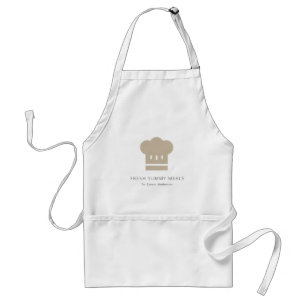 Minimal Black White Kraft Modern Chef Hat Catering Standard Apron