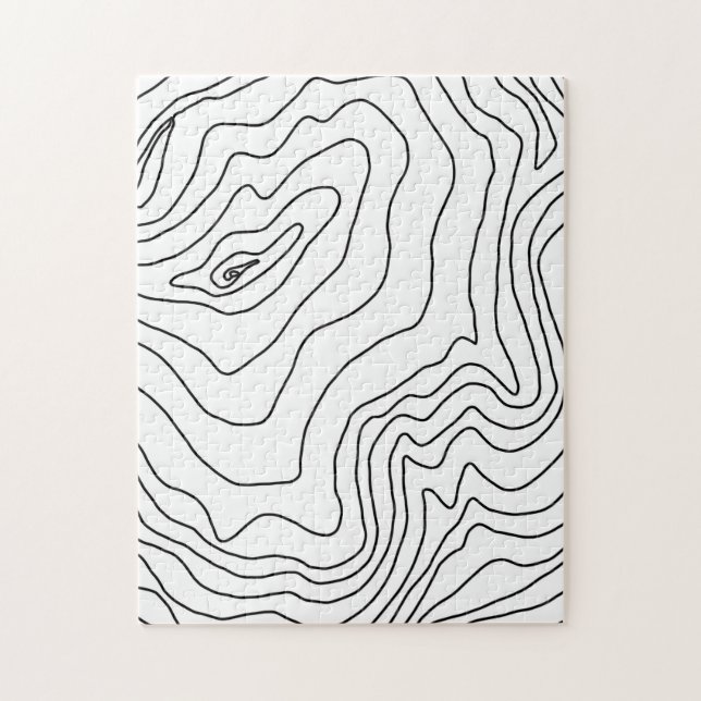 Minimal Black & White line art Modern Design Jigsaw Puzzle (Vertical)