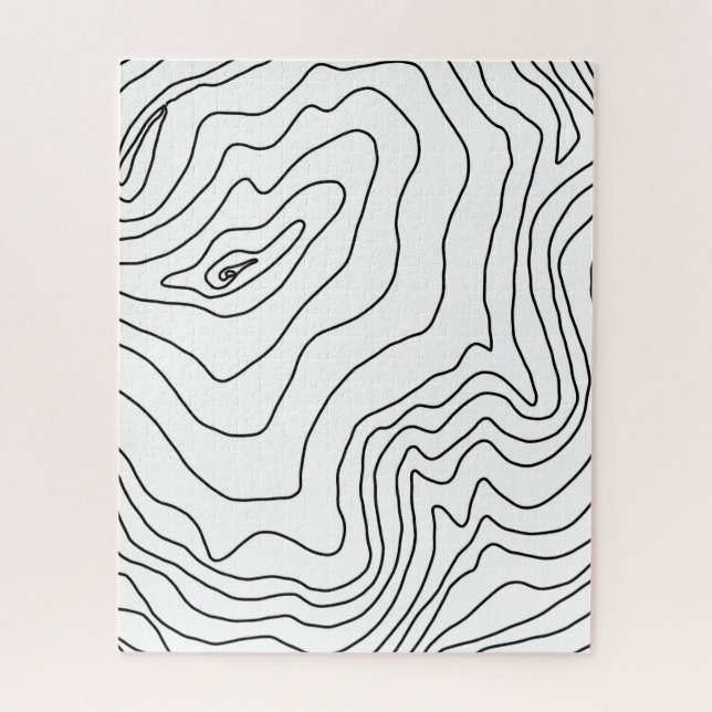 Minimal Black & White line art Modern Design Jigsaw Puzzle (Vertical)