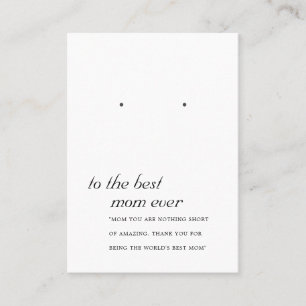 MINIMAL BLACK WHITE MOM GIFT EARRING DISPLAY CARD