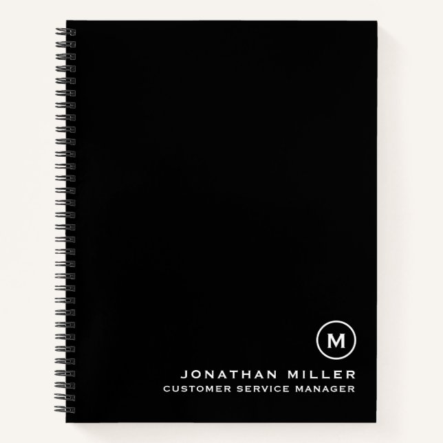 Minimal Black White Monogram Notebook (Front)