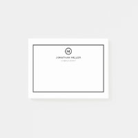 Minimal Black White Monongrammed