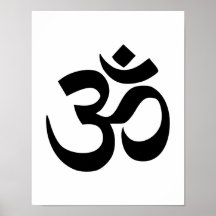 Minimal Black & White Om Symbol