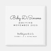 Minimal Black White Pregnancy Announcement 